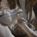 Two horses represent the ocean; amazing details of the Trevi fountain.