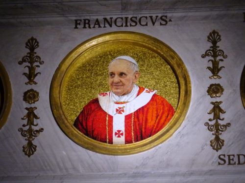 Portrait of Pope Francis in Saint Paul Outside Walls