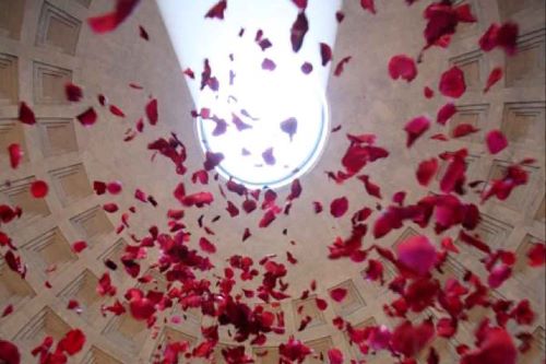 Rose Petals from the Oculus of the Pantheon on Pentecost rid